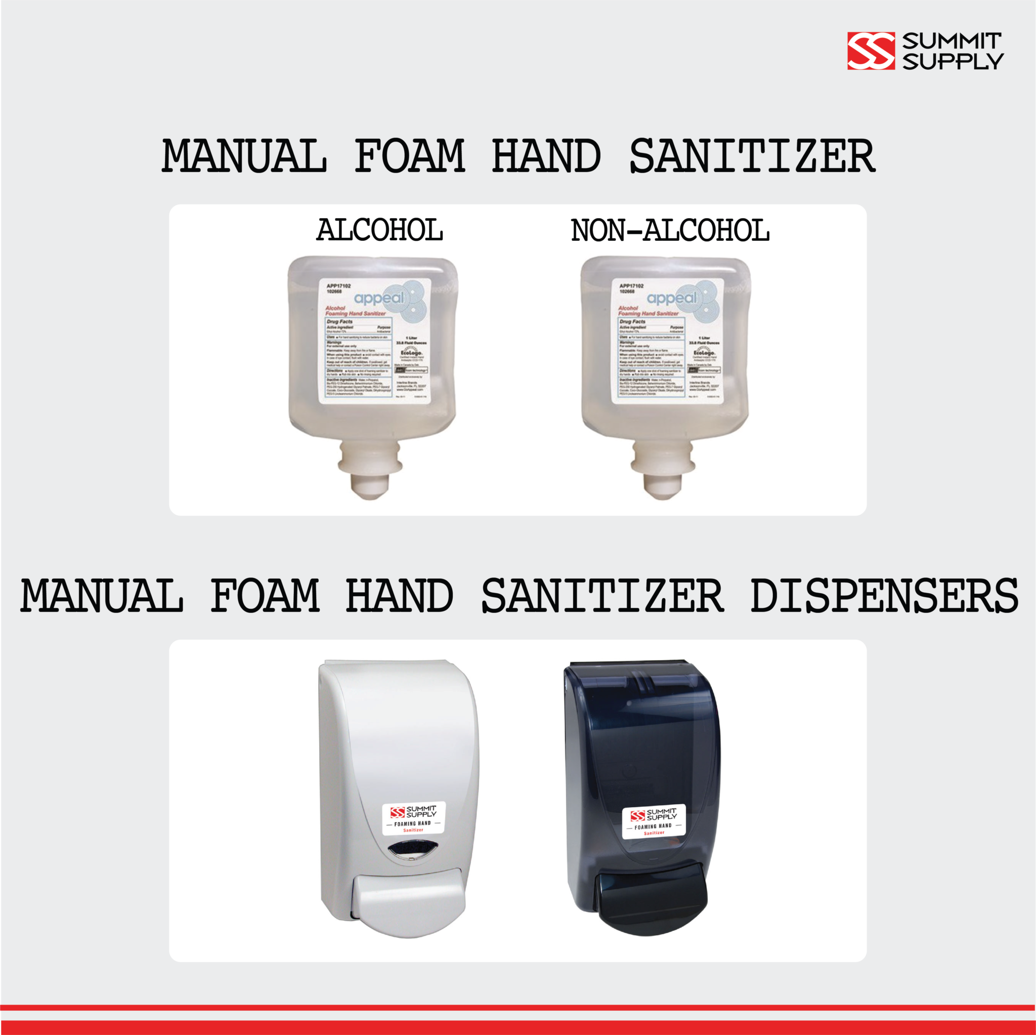 MANUAL FOAMING HAND SANITIZER OPTIONS Summit Supply
